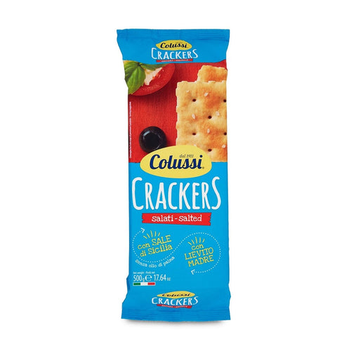 Colussi Crackers Salati Crackers with Grains of Salt 500g - Italian Gourmet UK