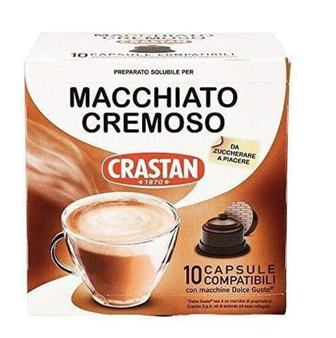 Crastan Macchiato Cremoso 10 coffee capsules for Dolce Gusto - Italian Gourmet UK