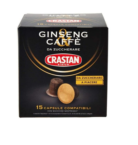 Crastan Ginseng Caffè 15 Capsule compatibili nespresso Coffee Capsules - Italian Gourmet UK