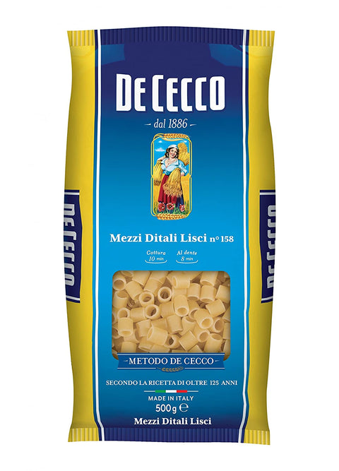 De Cecco Mezzi Ditali lisci pasta 500g - Italian Gourmet UK