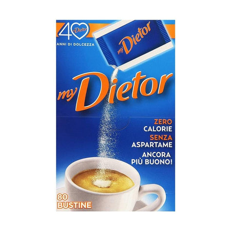 Dietor Italian sweetener 0 kcal 64g 80 sachets - Italian Gourmet UK