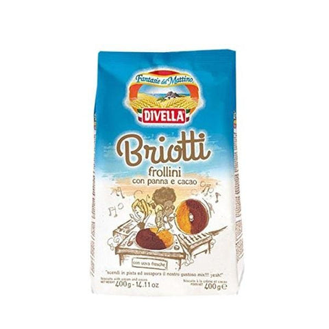 Divella Briotti Frollini con panna e cacao Shortbread cocoa&cream (400g) - Italian Gourmet UK