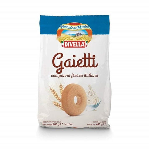 Divella Gaietti frollini con panna whit whipping cream (400g) - Italian Gourmet UK