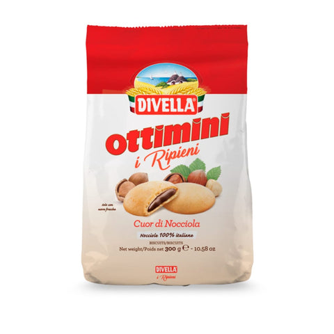 Divella Biscuits Divella i Ripieni Cuor di Nocciola Biscuits Filled with Hazelnut Cream 300g
