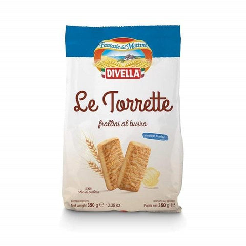 Divella Le Torrette shortbread biscuits with butter (350g) - Italian Gourmet UK
