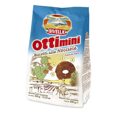 Divella Ottimini all Nocciole biscuits with hazelnut 350g - Italian Gourmet UK