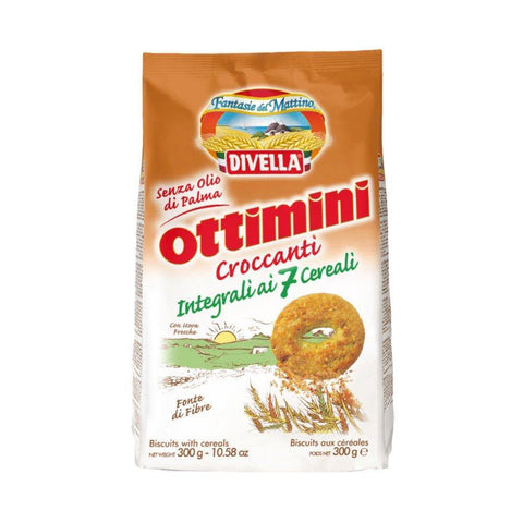 Divella Ottimini Croccanti Integrali ai 7 cereali whole grain biscuits 300g - Italian Gourmet UK