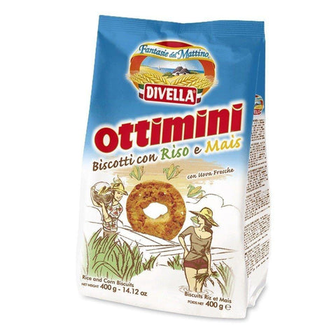 Divella Ottimini riso e mais biscuits with rice and corn 400g - Italian Gourmet UK