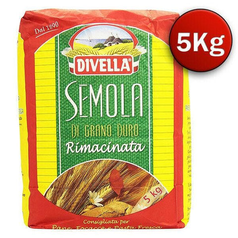 Divella Semola Rimacinata Remilled durum wheat semolina 5kg - Italian Gourmet UK