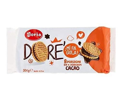 Doria Dorè Cacao Cookies with Cocoa Cream 304g - Italian Gourmet UK