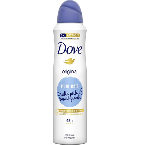 Dove Original Deodorant Spray 0% Alcohol 48h Anti-transpirant 150ml