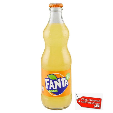 Fanta soft drinks 48x Fanta Original Orange soft drink in glass 330ml