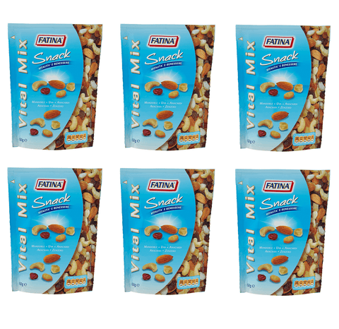 Fatina Snack 6x150g Fatina Snack Vital Mix Dried Fruits Healthy snack with almonds, grapes, cashew nuts, peanuts, ginger 150g 8003435005154