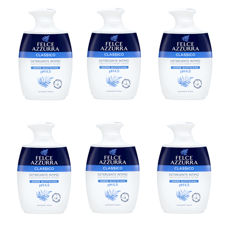 Felce Azzurra intimate soap 6x250ml Felce Azzurra Classico Igiene Quotidiana Detergente Intimo Intimate Soap Daily Hygiene 250ml pH 4.5 8001280022036