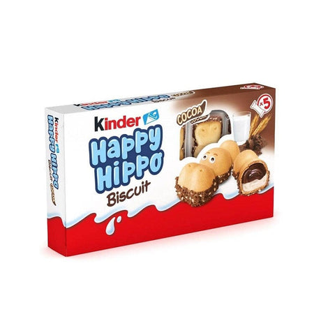 Ferrero Biscuits Ferrero Kinder Happy Hippo Biscuit Cocoa Waffle Filled with Milk and Cocoa Cream 5 Biscuits