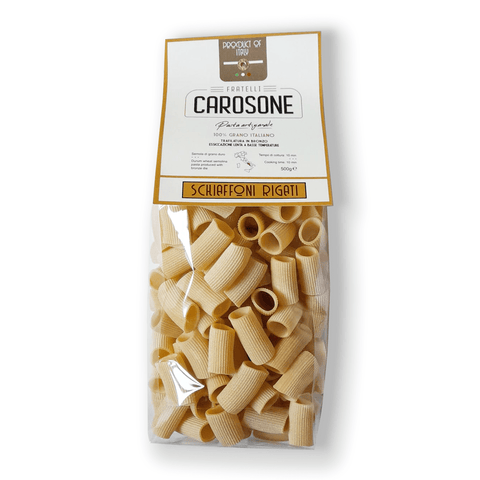 Fratelli Carosone Schiaffoni Rigati handmade pasta 500g - Italian Gourmet UK