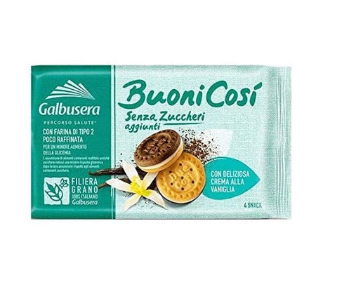 Galbusera Buoni così Vaniglia Shortbread with Vanilla Cream 160g - Italian Gourmet UK