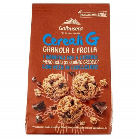 Galbusera Cereali G Granola e Frolla con pezzi di cioccolato (300g) - Italian Gourmet UK