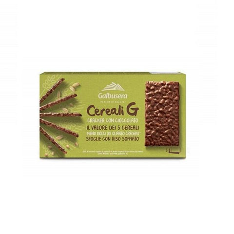 Galbusera Cereali G Crackers di riso soffiato ricoperti al cioccolato (150g) - Italian Gourmet UK