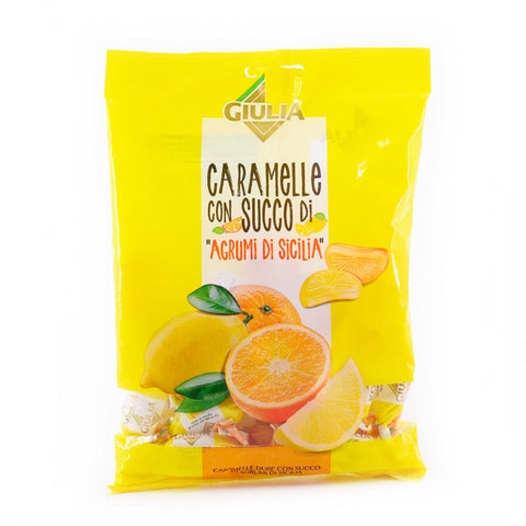 Giulia Candies La Giulia Caramelle con Succo di Limone ed arancia candies filled with lemon and orange juice 150g
