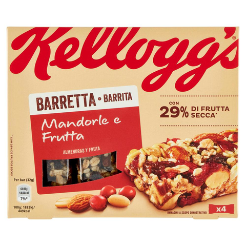 Kellogg's Barretta Mandorle e Frutta Almond and Fruit Bar ( 4 x 32g ) 128g