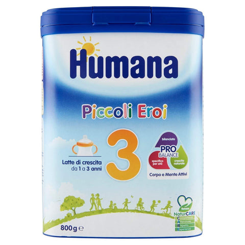 Humana Piccoli Eroi Latte di Crescita 3 milk powder from 1 to 3 years old 800g - Italian Gourmet UK