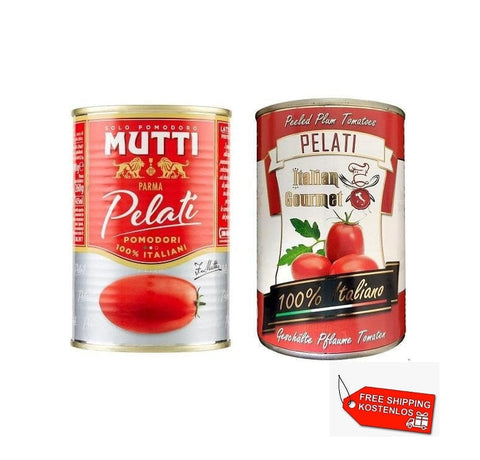 Test pack Pelati Italian Gourmet & Mutti Peeled Tomatoes 48x400g - Italian Gourmet UK
