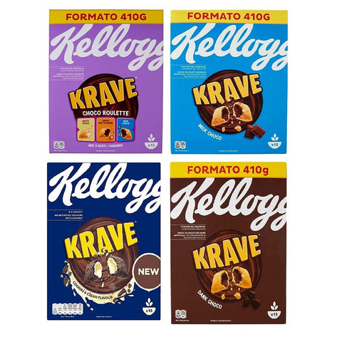 Kellogg Cereals Test pack Kellogg's Krave 4 Flavour cereals 4x 410
