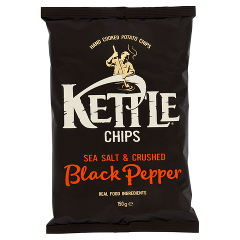 Kettle Chips Kettle Potato Chips Sea Salt & Black Pepper Salted Snack 150g