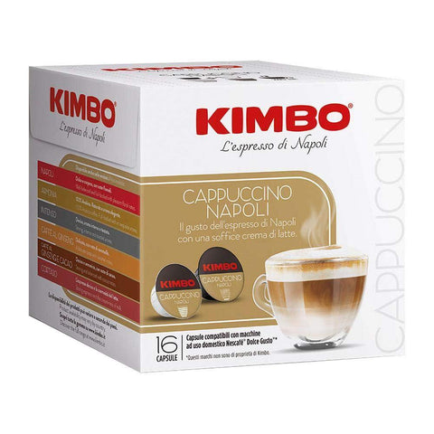 Kimbo Cappuccino Napoli coffee capsules for Dolce Gusto - Italian Gourmet UK