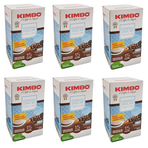 Kimbo Coffee pods 90xCoffee Pods Kimbo Espresso Decaffeinato Formula Bar Caffè in Cilade 15 Decaffeinated Coffee Pods 8002200142810