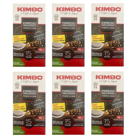Kimbo Coffee pods 90xCoffee Pods Kimbo Espresso Napoletano Formula Bar Caffè in Cilade 15 Coffee Pods 8002200142803