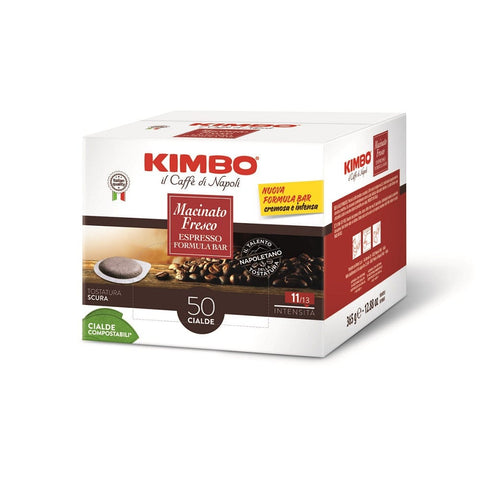 Kimbo Coffee pods Kimbo Macinato Fresco Espresso Formula Bar 50 Compostable Coffee Pods