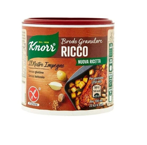 Knorr Brodo Granulare Ricco Nuova Ricetta Rich granulated broth 150 g gluten and lactose free - Italian Gourmet UK