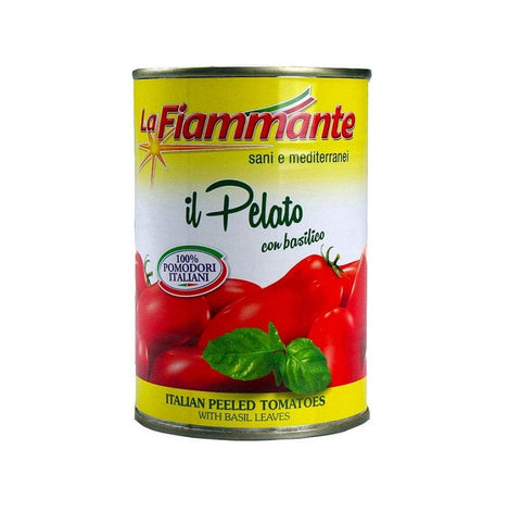 La Fiammante Il Pelato con Basilico Italian Peeled Tomato with Basil 400g - Italian Gourmet UK