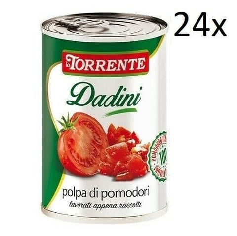 24x La Torrente Polpa di Pomodori Dadini Tomato paste sauce from Italy 400g - Italian Gourmet UK