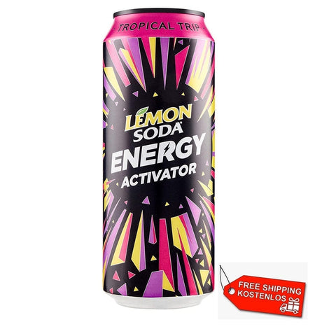 48x Lemonsoda Energy Activator Tropical Trip Energy Drink 500ml - Italian Gourmet UK