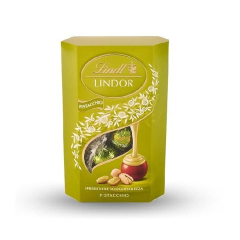 Lindt Lindor Cornet Pistacchio Chocolate pralines with Pistachio Cream 200g - Italian Gourmet UK