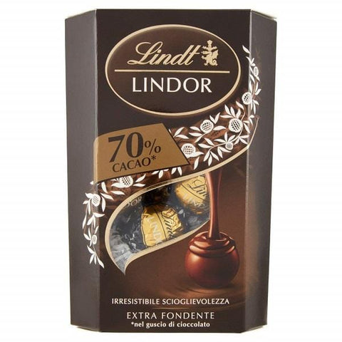 Lindt Lindor Pralines Cornet 70% cocoa extra dark chocolate 200g - Italian Gourmet UK