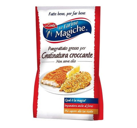 Lo Conte Le Farine Magiche Pangrattato Grosso Coarse breadcrumbs for a crispy gratin 200g - Italian Gourmet UK