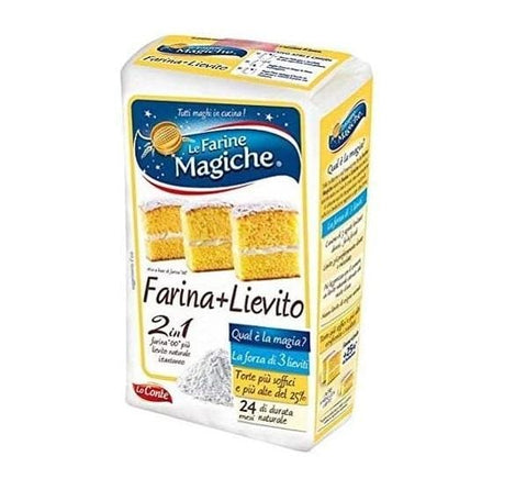 Lo Conte Le Farine magiche Farina + Lievito Flour + Yeast for Your Soft Cakes 1Kg - Italian Gourmet UK