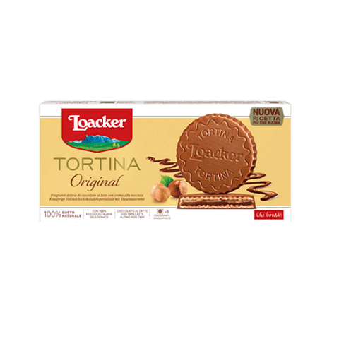 Loacker Tortina Original milk chocolate and hazelnut cream (3 x 21g) - Italian Gourmet UK