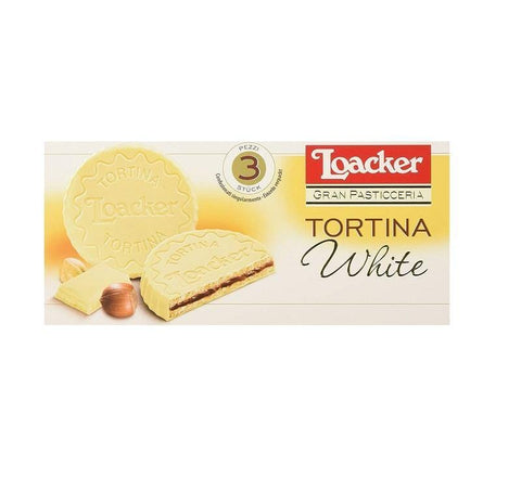 Loacker Tortina white chocolate and hazelnut 63g - Italian Gourmet UK