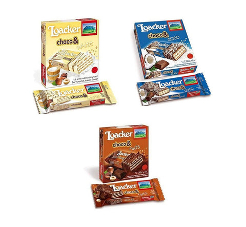 Test pack Loacker Choco biscuits Coco White Nuts (3 packs) - Italian Gourmet UK