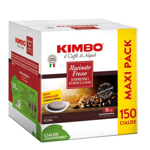Kimbo Macinato Fresco Espresso Cialde ESE Formula Bar 150 Compostable  Coffee Pods
