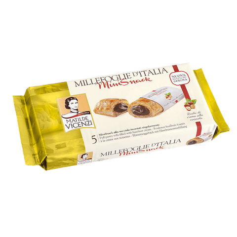Matilde Vicenzi Mini Snack Nocciola Puff Pastry with Hazelnut Cream 125g - Italian Gourmet UK