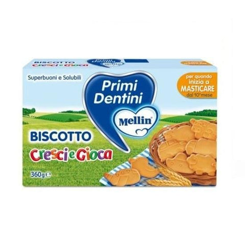 Mellin Biscotto Primi Dentini Cresci e Gioca soluble biscuits from 10 months 360g - Italian Gourmet UK