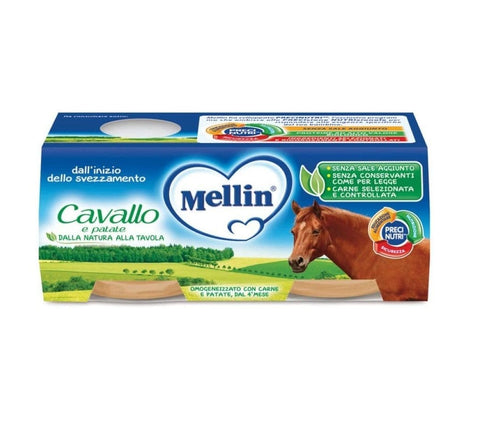 Mellin Cavallo Homogenized Horse 2x80g - Italian Gourmet UK