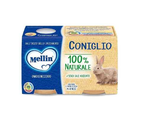 Mellin Coniglio Homogenized Rabbits 2x80g - Italian Gourmet UK