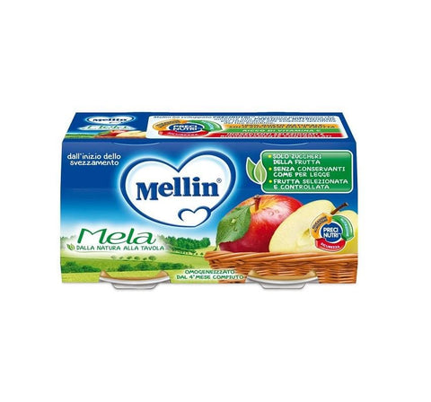 Mellin Mela Homogenized Apple 2x100g - Italian Gourmet UK